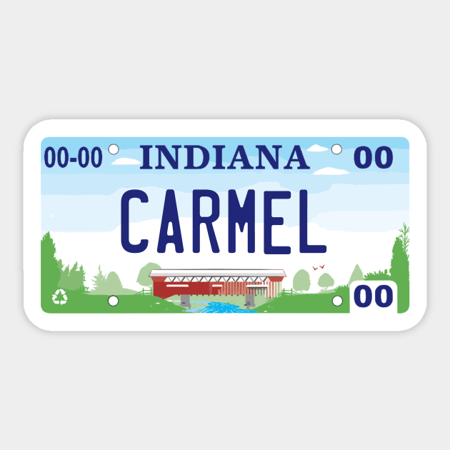 Carmel Indiana License Plate Sticker by zsonn